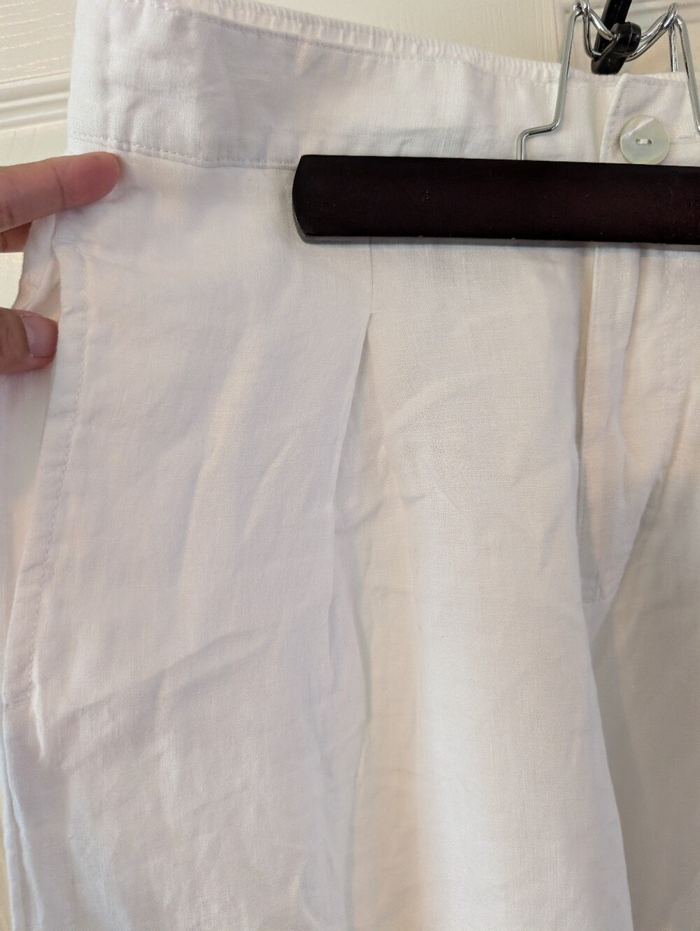NWT - Medium Halston White Linen Wide Leg Dress Slacks JUHAL05 - Picture 2 of 7